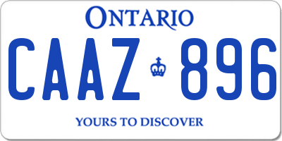 ON license plate CAAZ896