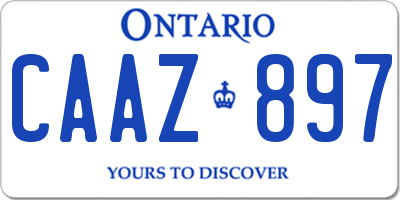 ON license plate CAAZ897