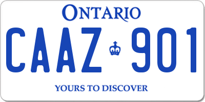 ON license plate CAAZ901