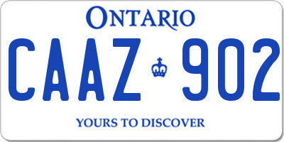 ON license plate CAAZ902