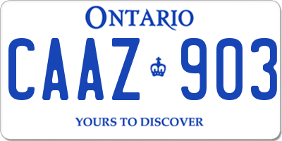 ON license plate CAAZ903