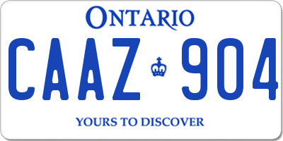 ON license plate CAAZ904