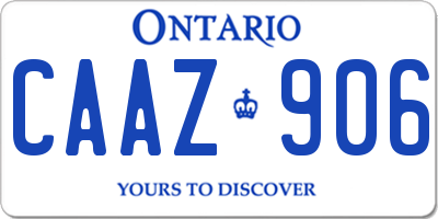 ON license plate CAAZ906