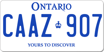 ON license plate CAAZ907