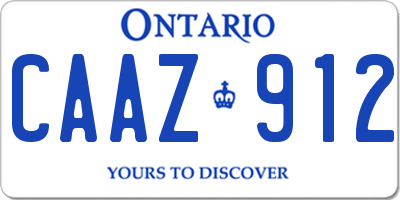 ON license plate CAAZ912