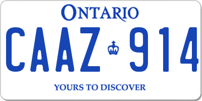 ON license plate CAAZ914