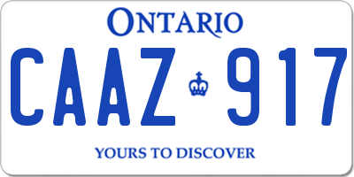 ON license plate CAAZ917