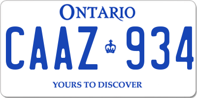 ON license plate CAAZ934