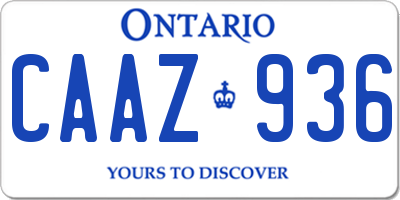 ON license plate CAAZ936