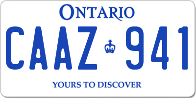 ON license plate CAAZ941