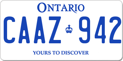 ON license plate CAAZ942