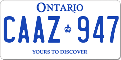 ON license plate CAAZ947