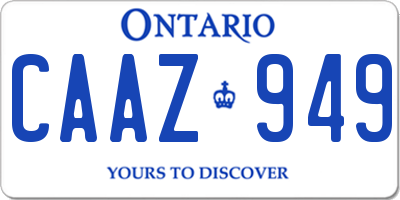 ON license plate CAAZ949