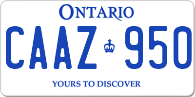 ON license plate CAAZ950