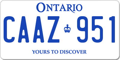 ON license plate CAAZ951