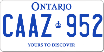 ON license plate CAAZ952