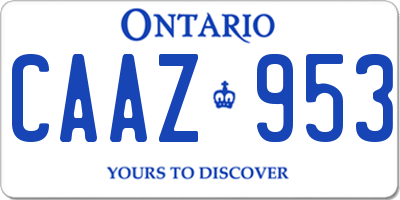 ON license plate CAAZ953