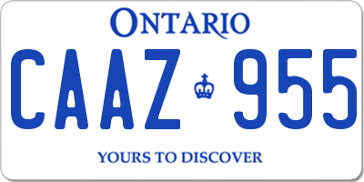 ON license plate CAAZ955