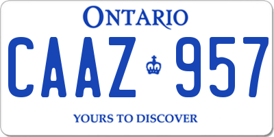 ON license plate CAAZ957