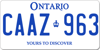 ON license plate CAAZ963