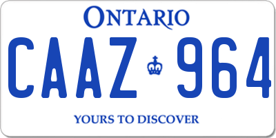 ON license plate CAAZ964