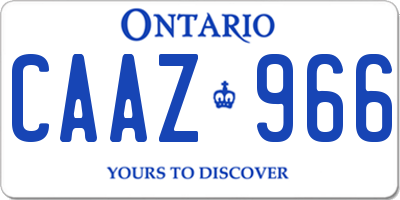 ON license plate CAAZ966