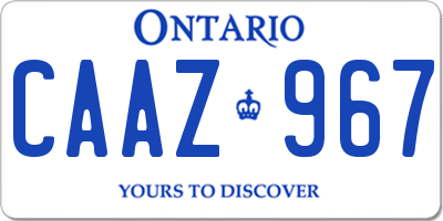 ON license plate CAAZ967