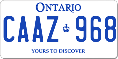 ON license plate CAAZ968