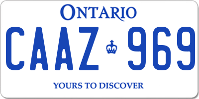 ON license plate CAAZ969