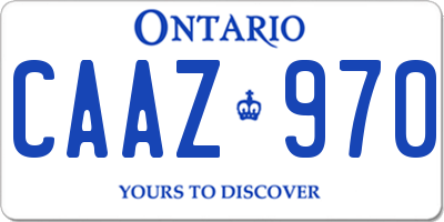 ON license plate CAAZ970