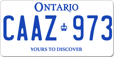 ON license plate CAAZ973