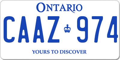 ON license plate CAAZ974