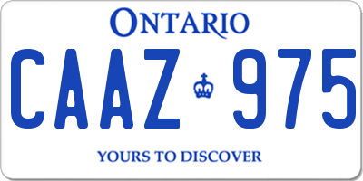 ON license plate CAAZ975