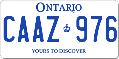 ON license plate CAAZ976