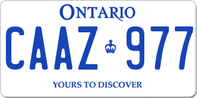 ON license plate CAAZ977