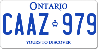 ON license plate CAAZ979