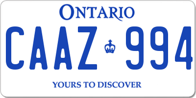 ON license plate CAAZ994