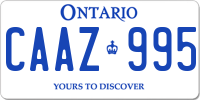 ON license plate CAAZ995