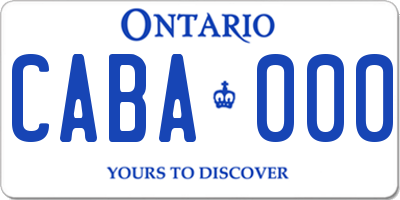 ON license plate CABA000