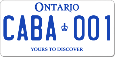 ON license plate CABA001