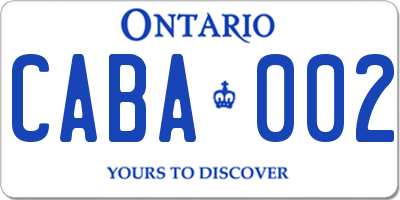 ON license plate CABA002