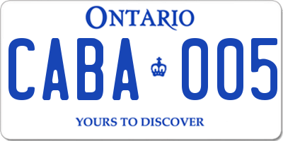 ON license plate CABA005