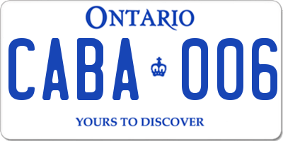 ON license plate CABA006