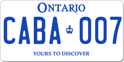 ON license plate CABA007