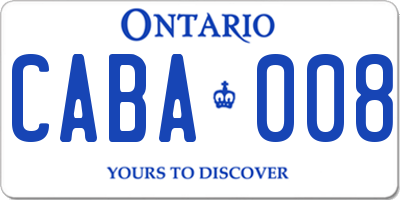 ON license plate CABA008