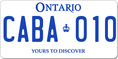 ON license plate CABA010