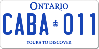 ON license plate CABA011