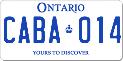 ON license plate CABA014