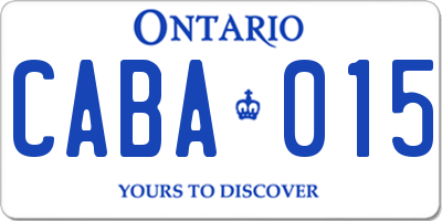 ON license plate CABA015