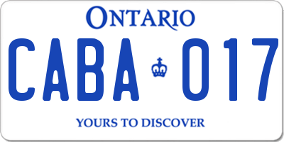 ON license plate CABA017